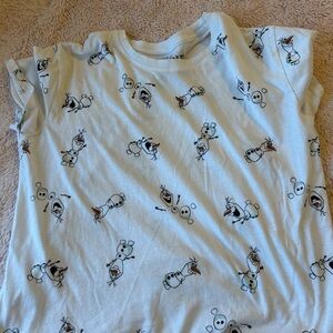 Disney OLAF FROZEN White Character Print T-Shirt